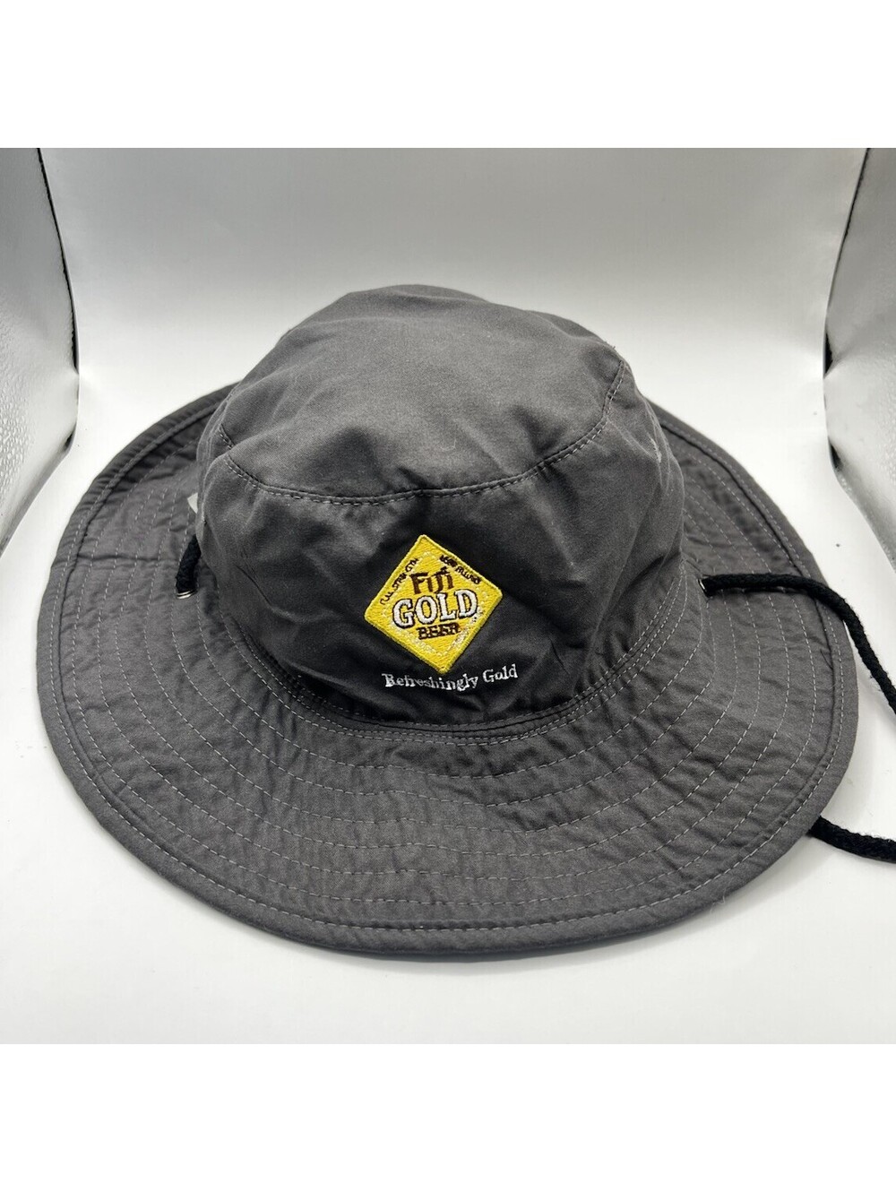 Fiji Bitter Beer Fiji Gold Reversible Bucket Hat Sun Cap Chinstrap Size S/M